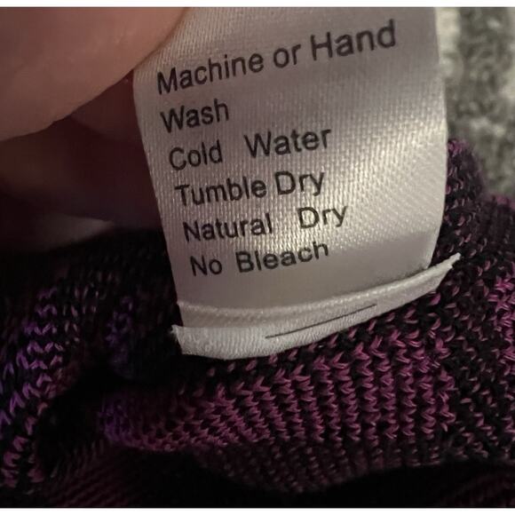 MING WANG Purple Black Abstract Soft Knit Tailored Blazer Jacket Sz L - Picture 10 of 12